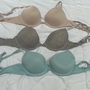 Bundle of 3 PINK 32A Wear Everywhere T-Shirt Lightly Lined Bras
